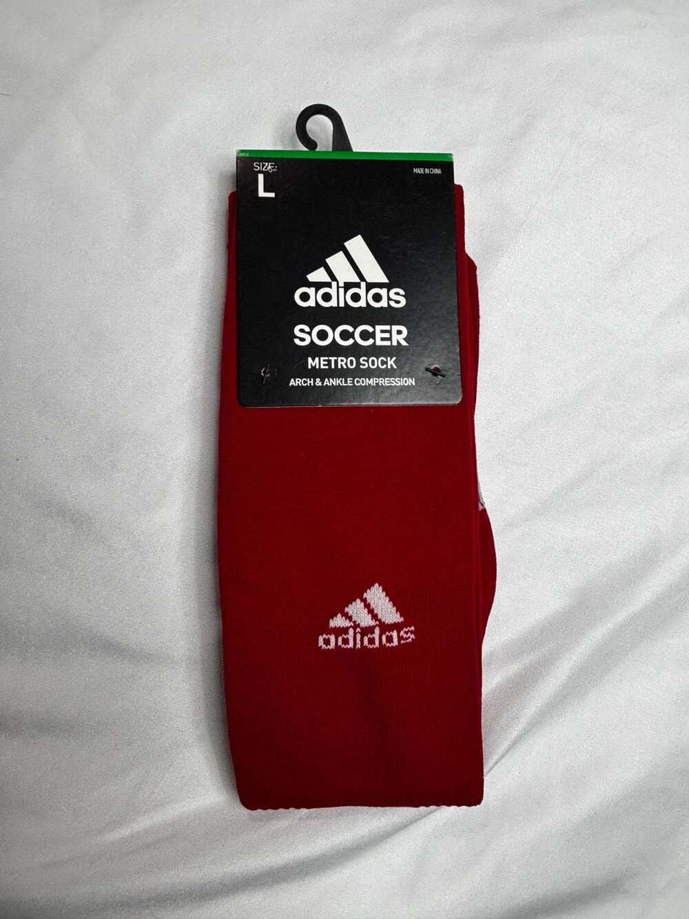 Adidas Metro Soccer Sock Size L Red